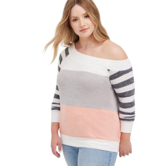 Torrid Women’s Off-Shoulder Super Soft Plush Rib Trim Sweatshirt Size 4X - Picture 1 of 10